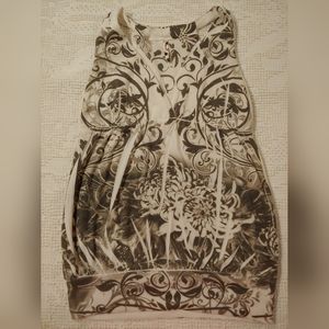 Rue21 Ivory and Taupe Ladies Top Size Med